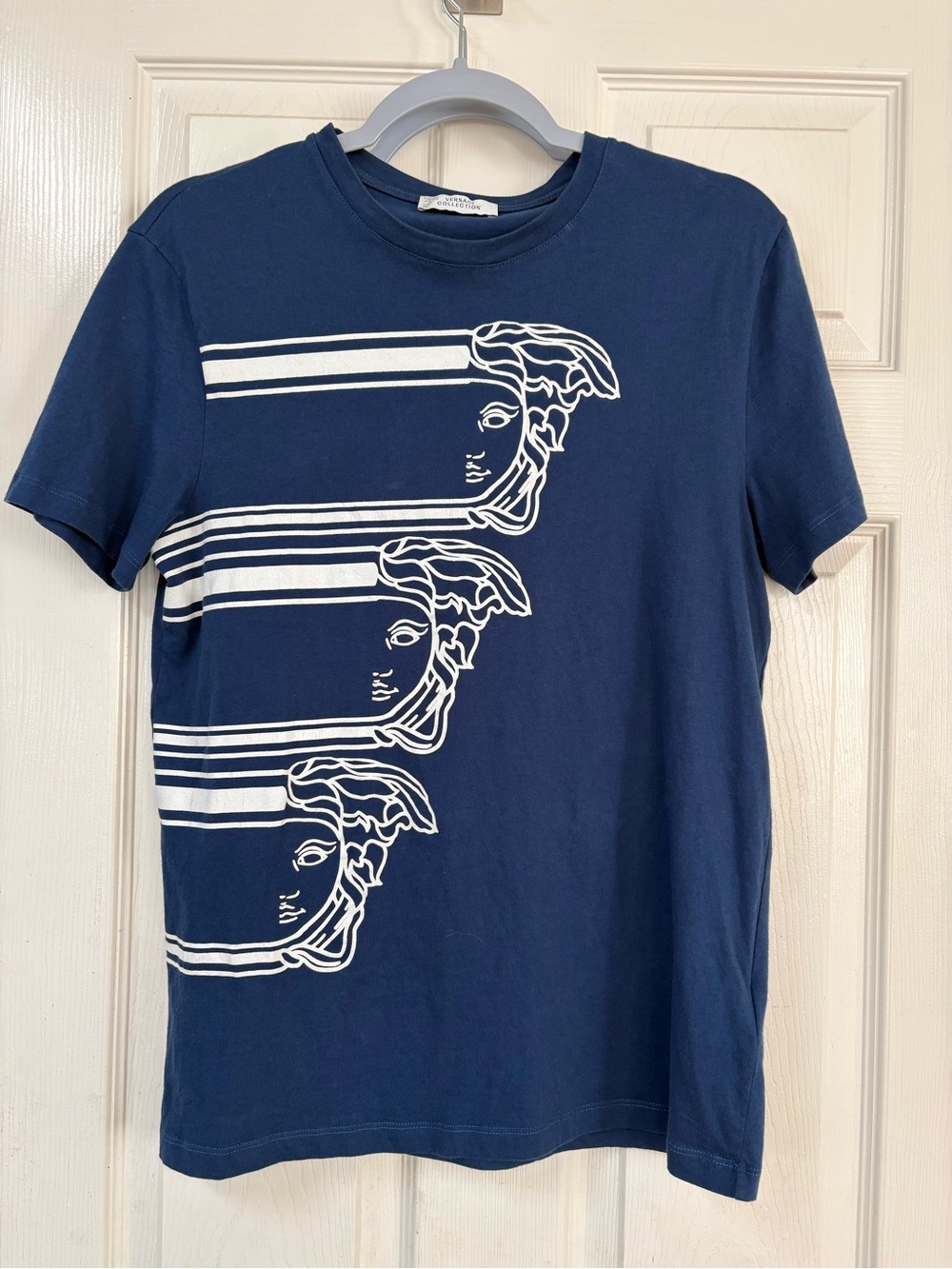 versace t shirt men extra small blue white #200